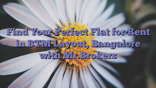 Find Your Perfect Flat for Rent in BTM Layout, Bangalore with Mr.Brokers